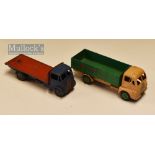 Dinky Toys GUY Flatbed Truck 432 Diecast Model flat front, cab and body in blue and red flat-bed