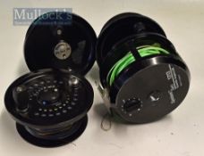 System Two Salmon reel with 3x spare spools and lines – Model 1213 wide drum with dual chrome U