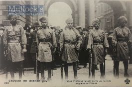 India & Punjab – Indian & Sikh Troops in France Postcard original vintage First World War postcard