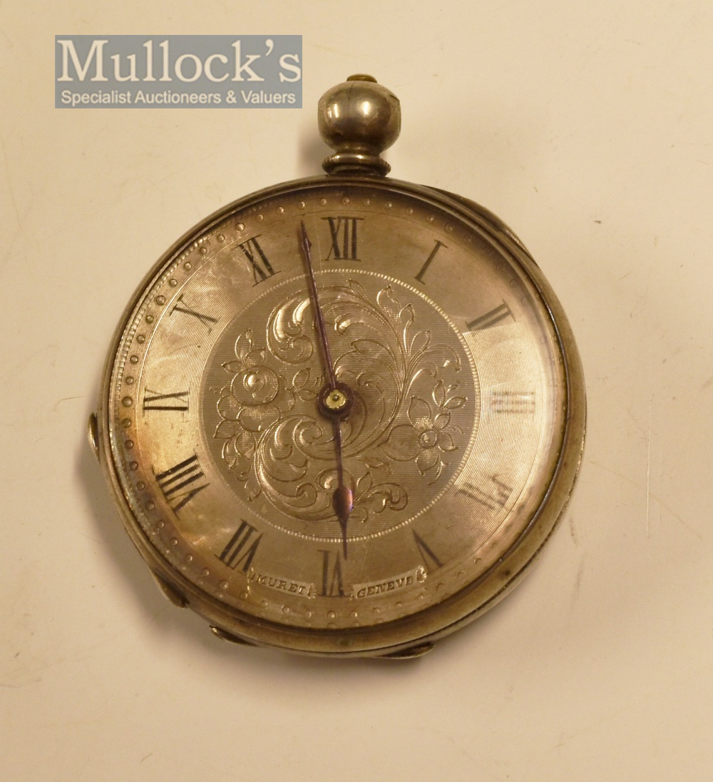 Muret Geneve Fob Pocket Watch stamped 20176 internally, stamped with maker’s mark internally, with - Image 3 of 5