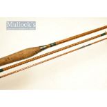 Allcocks The Sapper split cane fly rod – 10ft 3pc with red agate lined butt guide c/w brass butt cap