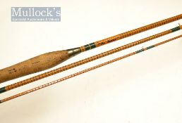 Allcocks The Sapper split cane fly rod – 10ft 3pc with red agate lined butt guide c/w brass butt cap