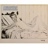 Marilyn Monroe ‘Niagara - In Bed’ Fine Pencil Drawing – finely executed with ‘RF76’ signed in pen