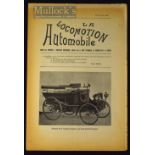 Early French Automobile Magazine “La Locomotion Automobile” Janvier 1897 A 12 page monthly