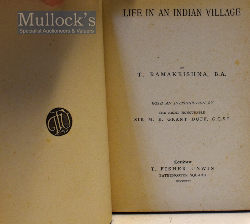 Life In An Indian Villlage by T Ramakrishna 1891 Book An interesting 212 page book detailing various - Image 2 of 2