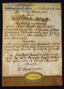 Reverend Richard Warner (1763-1857) Antiquary, Minister at Bath and Author -Letting Advert – written