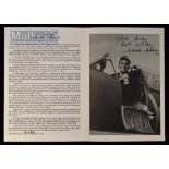 Autograph – Johnnie Johnson (1915-2001) Air Vice Marshal Signed Booklet – RAF Flying Ace Johnson who