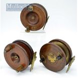 Collection of various Nottingham wooden reels (3) – W. Matchman & Son Southampton 4” with brass