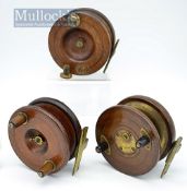 Collection of various Nottingham wooden reels (3) – W. Matchman & Son Southampton 4” with brass