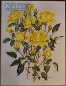 Frances Young Watercolour depicts yellow roses, plus Oil Painting of Burnt House Devon C1977-1981