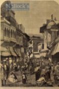 India – ‘The Main Street Agra’ Original Engraving 1858 probably after W. Carpenter, 35x25cm