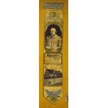 Shakespeare Tercentenary 1864 Silk Woven Bookmark coloured with text as follows ‘Shakespeare he