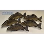 5x Plated Carp Fish Menu/Napkin Holders – overall 9.25” long