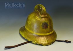 Vintage Fireman’s Helmet – Shropshire Fire and Rescue marked 291 with leather inners and strap