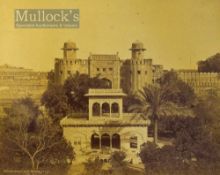 India - Hazoori Bagh And Fort Lahore Photograph black and white on card with mount measures