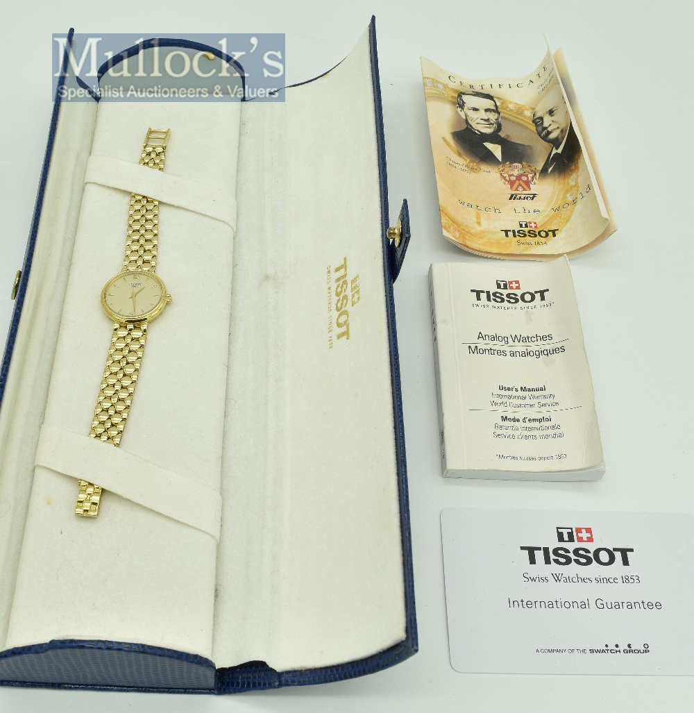 Tissot 18ct Gold Ladies Watch 2003 Model complete with papers and box, 26.30gr - Image 4 of 4