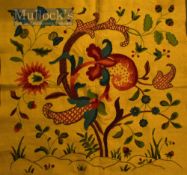 Vintage Fabric Fire Screen with decorative floral design, measures 56x59cm approx. without frame