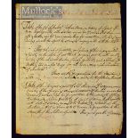 c.1780 Manuscript Medical Receipt entitled ‘A Genuine Receipt to make the true Eau de Luce’ an