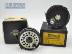 2x Redditch made alloy fly reels in makers box or case – unused J.W Young and Sons Beaudex 3” dia