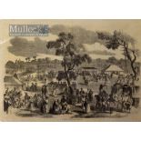 India – ‘A Hindoo Fair’ Original Engraving 1858 probably after W. Carpenter, 35x25cm mounted on