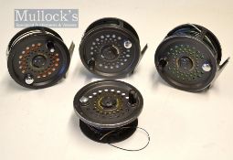 2x Shakespeare Beaulite Salmon Fly reels and spare spools (5) – 4.25” dia c/w 3x spare spools –
