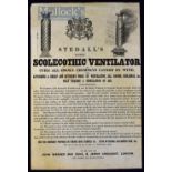 Broadside c.1840 – ‘Stedalls Patent Scolecothic Ventilator’– cure all smoky chimneys caused by wind,