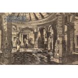 India & Punjab – ‘Interior of a Jain Temple at Dailwarra, Mount Aboo’ Original Engraving from a