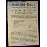 Staffordshire – C.1803 Broadside – Auction Sale of a Freehold Estate at Withington in the Parish
