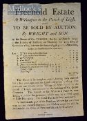 Staffordshire – C.1803 Broadside – Auction Sale of a Freehold Estate at Withington in the Parish