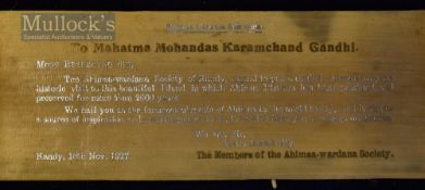 1927 Invitation to MK Gandhi from the Members of the Ahimsa-wardana Society dated 18th Nov 1927,