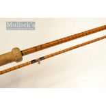 B James and Son England Richard Walker Mk IV Avon split cane rod – 10ft 2pc with red Agate butt