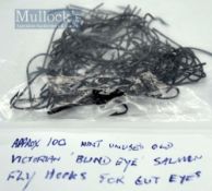 Collection of Vic unused “Bind Eye” salmon hooks for gut eyes – all unused and ready for tying in