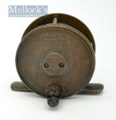 W.T Hancock & Co Makers 4 Pall Mall Place London small brass trout fly reel: 2.25”dia., brass smooth