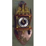 Warmink Wall Clock Dutch Zannse wood chain driven with weights, together with 2x Mirrors of