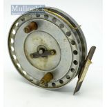 Early W.F Homer Maker Forest Gate London “Flick-Em” alloy trotting centre pin reel – 4 1/8” dia -