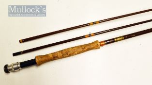 Hardy Glass Fibre fly rod - 9ft 2pc c/w spare tip line 6#, alloy screw locking fitting each