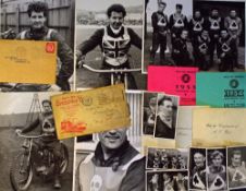 Selection of Belle Vue Aces Speedway b&w photos from the 1950’s - all 90mm x 45mm to include 1954/55