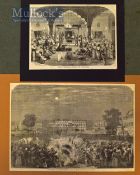 India – ‘Fireworks at Moorshedabad, from a Native drawing’ Original Engraving 1858 35x24cm mounted