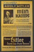 Poster advertising ‘Adolf Hitler Mein Kampf’ – Understand Hitler from his book, promoting his