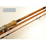 B James and Son Ealing, London “The Avocet” split cane rod – 11ft 3in 3pc Avon style rod with red