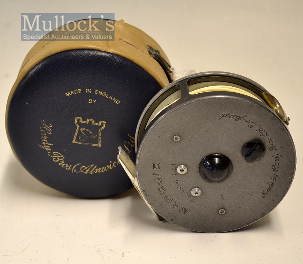 Hardy Bros “Marquis Salmon No.1” alloy fly reel - 3 7/8 inch diameter with smooth alloy foot, “U” - Image 2 of 2