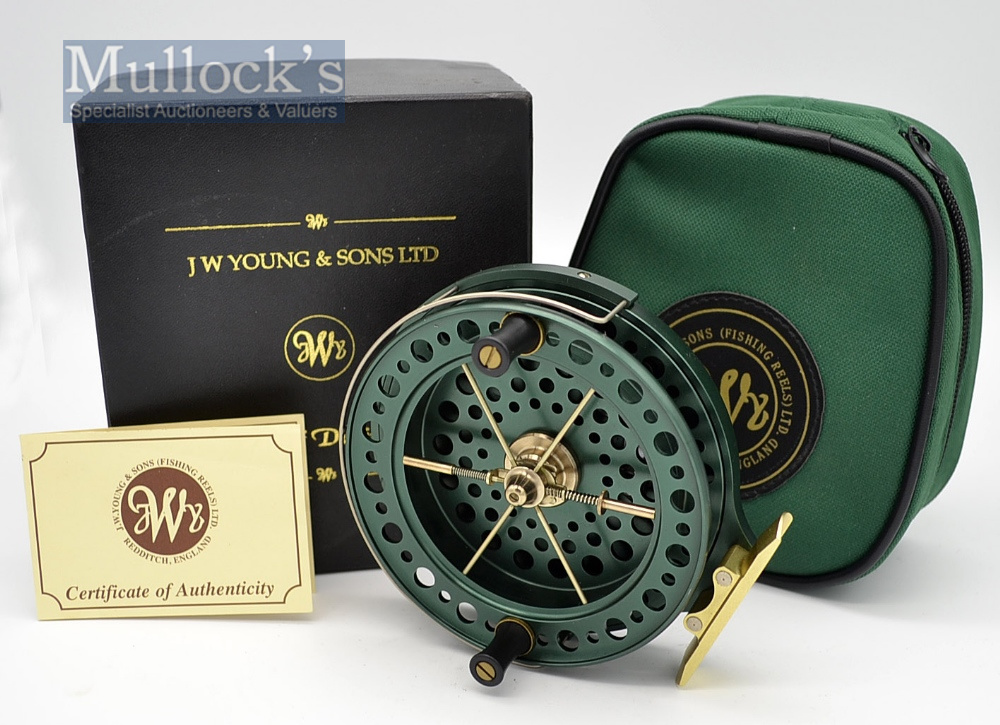 Fine J W Young & Son “John Wilson Heritage 2000” centre pin reel – unused and in makers box – 4.5” x - Image 2 of 2