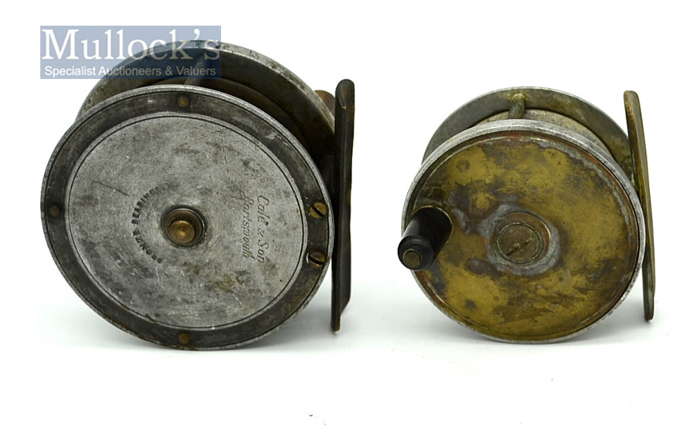 2x Cole & Son Portsmouth Alloy and brass trout fly reels – 3” and 2 3/8” both with brass plate wind, - Image 2 of 2