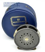 Scarce and unusual Hardy Bros Perfect alloy trout fly reel – 3 1/8” dia with twin line guards incl