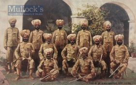 India & Punjab – Sikh Native Officers An original vintage Indian Postcard of Sikhs Native