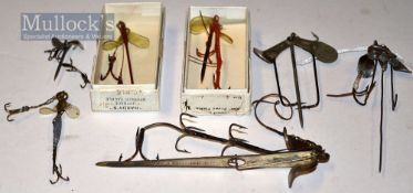 Lures - Collection of various bait mounts (7) – incl scarce Bedford Spinner retailed by Allcocks, 2x