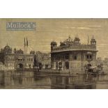 India & Punjab – ‘The Golden Temple of Umritsur’ Original Engraving 1875 of Sikh Temple from