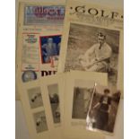 Selection of magazine cuttings to include 23 photos of women golfers incl Joyce Wethered, Molly