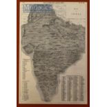 Map of India – Engraved Map published 1857 to illustrate principle cities and towns, giving a