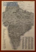 Map of India – Engraved Map published 1857 to illustrate principle cities and towns, giving a